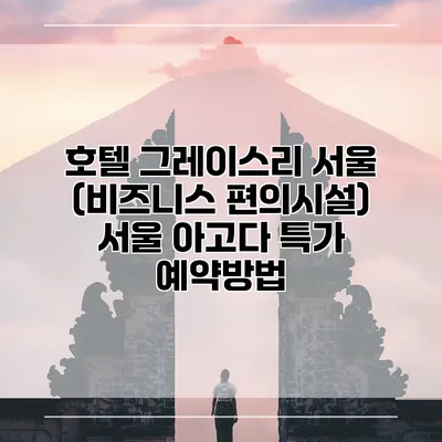 호텔 그레이스리 서울 (비즈니스 편의시설) 서울 아고다 특가 예약방법