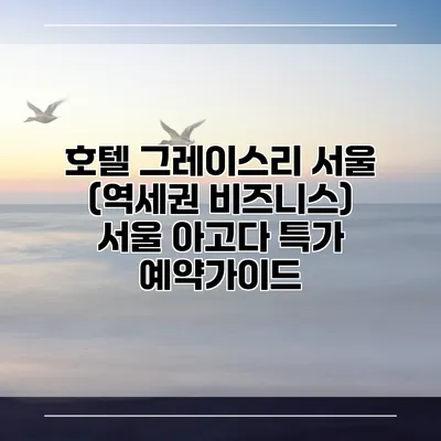 호텔 그레이스리 서울 (역세권 비즈니스) 서울 아고다 특가 예약가이드