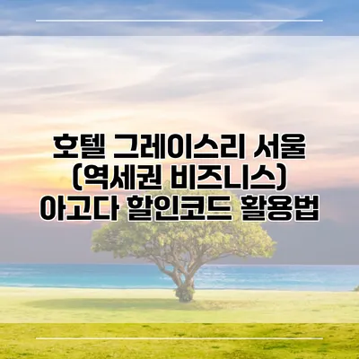 호텔 그레이스리 서울 (역세권 비즈니스) 아고다 할인코드 활용법