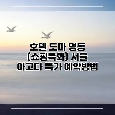 호텔 도마 명동 (쇼핑특화) 서울 아고다 특가 예약방법