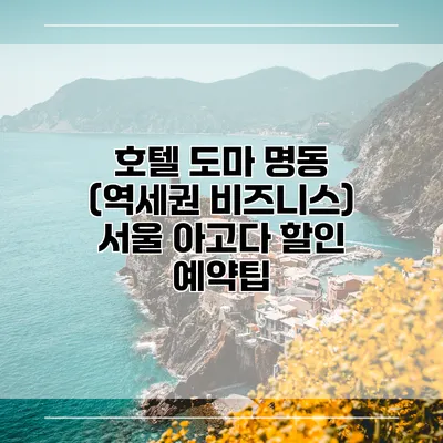 호텔 도마 명동 (역세권 비즈니스) 서울 아고다 할인 예약팁