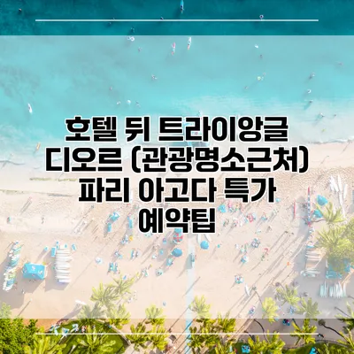 호텔 뒤 트라이앙글 디오르 (관광명소근처) 파리 아고다 특가 예약팁