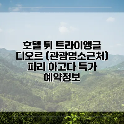 호텔 뒤 트라이앵글 디오르 (관광명소근처) 파리 아고다 특가 예약정보