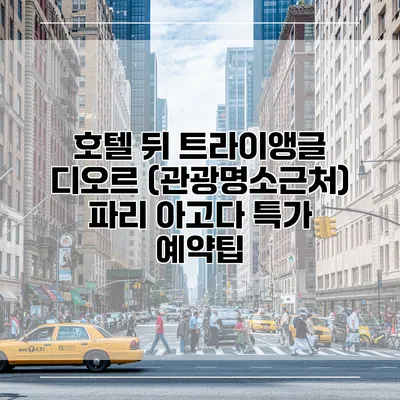 호텔 뒤 트라이앵글 디오르 (관광명소근처) 파리 아고다 특가 예약팁