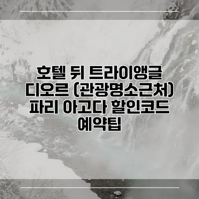 호텔 뒤 트라이앵글 디오르 (관광명소근처) 파리 아고다 할인코드 예약팁