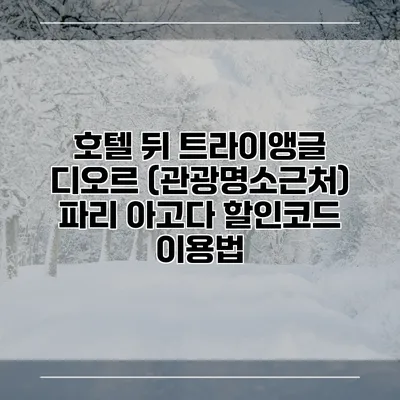 호텔 뒤 트라이앵글 디오르 (관광명소근처) 파리 아고다 할인코드 이용법
