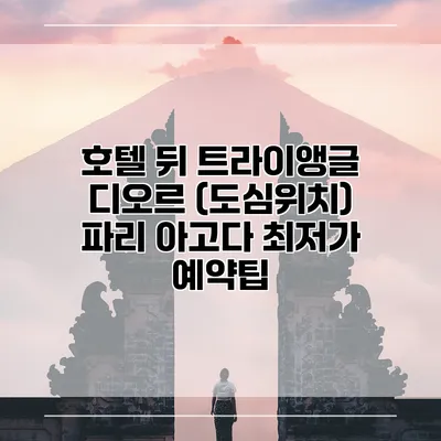 호텔 뒤 트라이앵글 디오르 (도심위치) 파리 아고다 최저가 예약팁