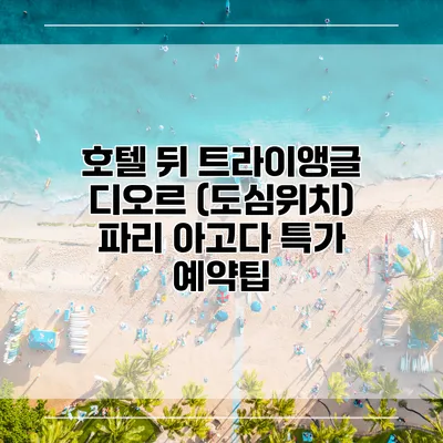 호텔 뒤 트라이앵글 디오르 (도심위치) 파리 아고다 특가 예약팁