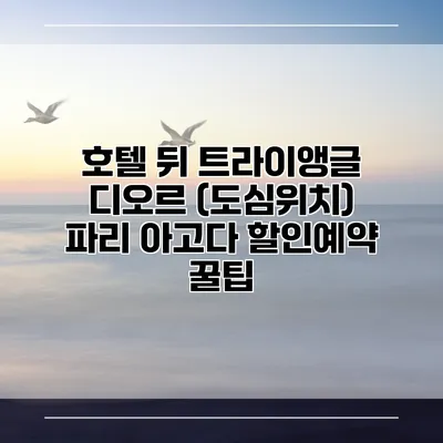 호텔 뒤 트라이앵글 디오르 (도심위치) 파리 아고다 할인예약 꿀팁