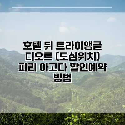 호텔 뒤 트라이앵글 디오르 (도심위치) 파리 아고다 할인예약 방법
