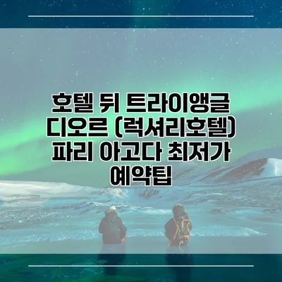 호텔 뒤 트라이앵글 디오르 (럭셔리호텔) 파리 아고다 최저가 예약팁