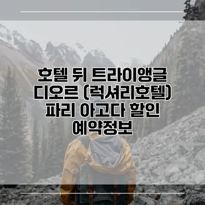 호텔 뒤 트라이앵글 디오르 (럭셔리호텔) 파리 아고다 할인 예약정보