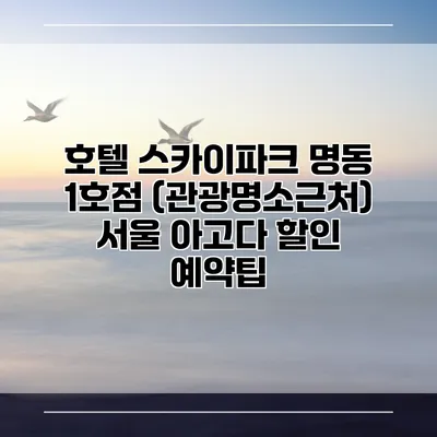 호텔 스카이파크 명동 1호점 (관광명소근처) 서울 아고다 할인 예약팁