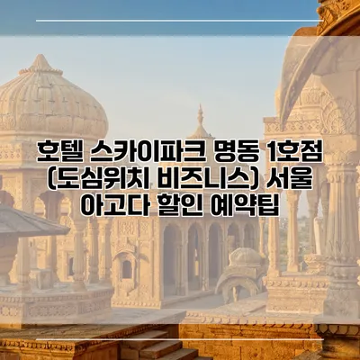 호텔 스카이파크 명동 1호점 (도심위치 비즈니스) 서울 아고다 할인 예약팁