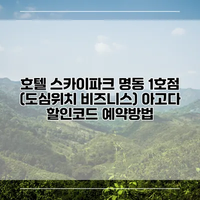 호텔 스카이파크 명동 1호점 (도심위치 비즈니스) 아고다 할인코드 예약방법