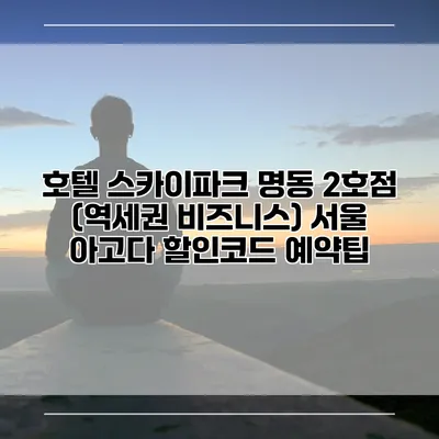 호텔 스카이파크 명동 2호점 (역세권 비즈니스) 서울 아고다 할인코드 예약팁