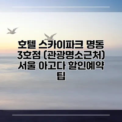 호텔 스카이파크 명동 3호점 (관광명소근처) 서울 아고다 할인예약 팁