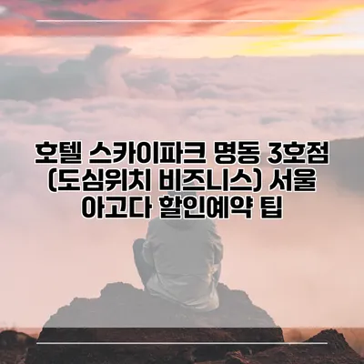호텔 스카이파크 명동 3호점 (도심위치 비즈니스) 서울 아고다 할인예약 팁