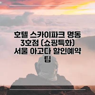 호텔 스카이파크 명동 3호점 (쇼핑특화) 서울 아고다 할인예약 팁