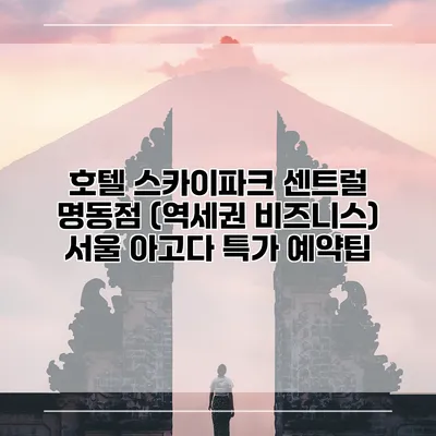 호텔 스카이파크 센트럴 명동점 (역세권 비즈니스) 서울 아고다 특가 예약팁