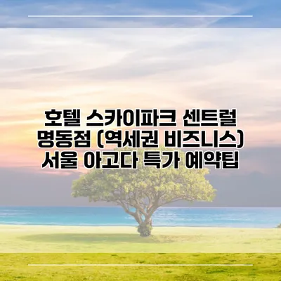호텔 스카이파크 센트럴 명동점 (역세권 비즈니스) 서울 아고다 특가 예약팁