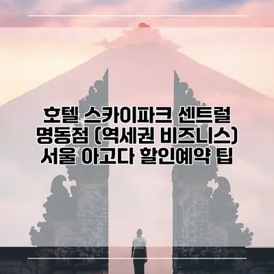 호텔 스카이파크 센트럴 명동점 (역세권 비즈니스) 서울 아고다 할인예약 팁