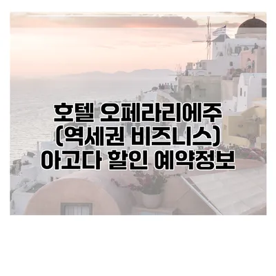 호텔 오페라리에주 (역세권 비즈니스) 아고다 할인 예약정보